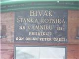 Tabla v bivaku na Kamniku